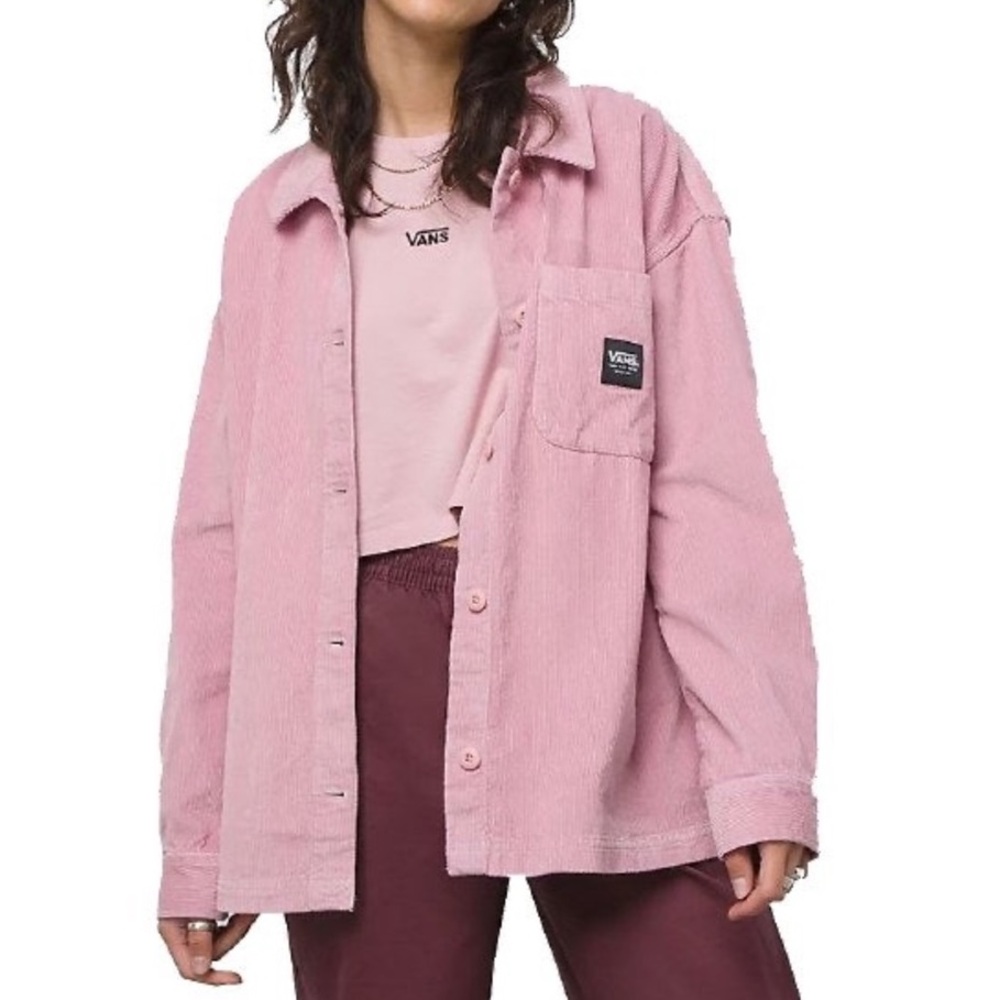 Vans Dusty Rose Corduroy Jacket size XS button up pink oversized streetwear